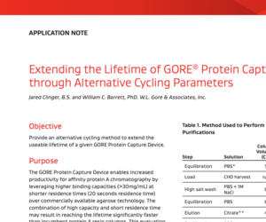 Application Note: Extending the Lifetime of GORE® Protein Capture Devices